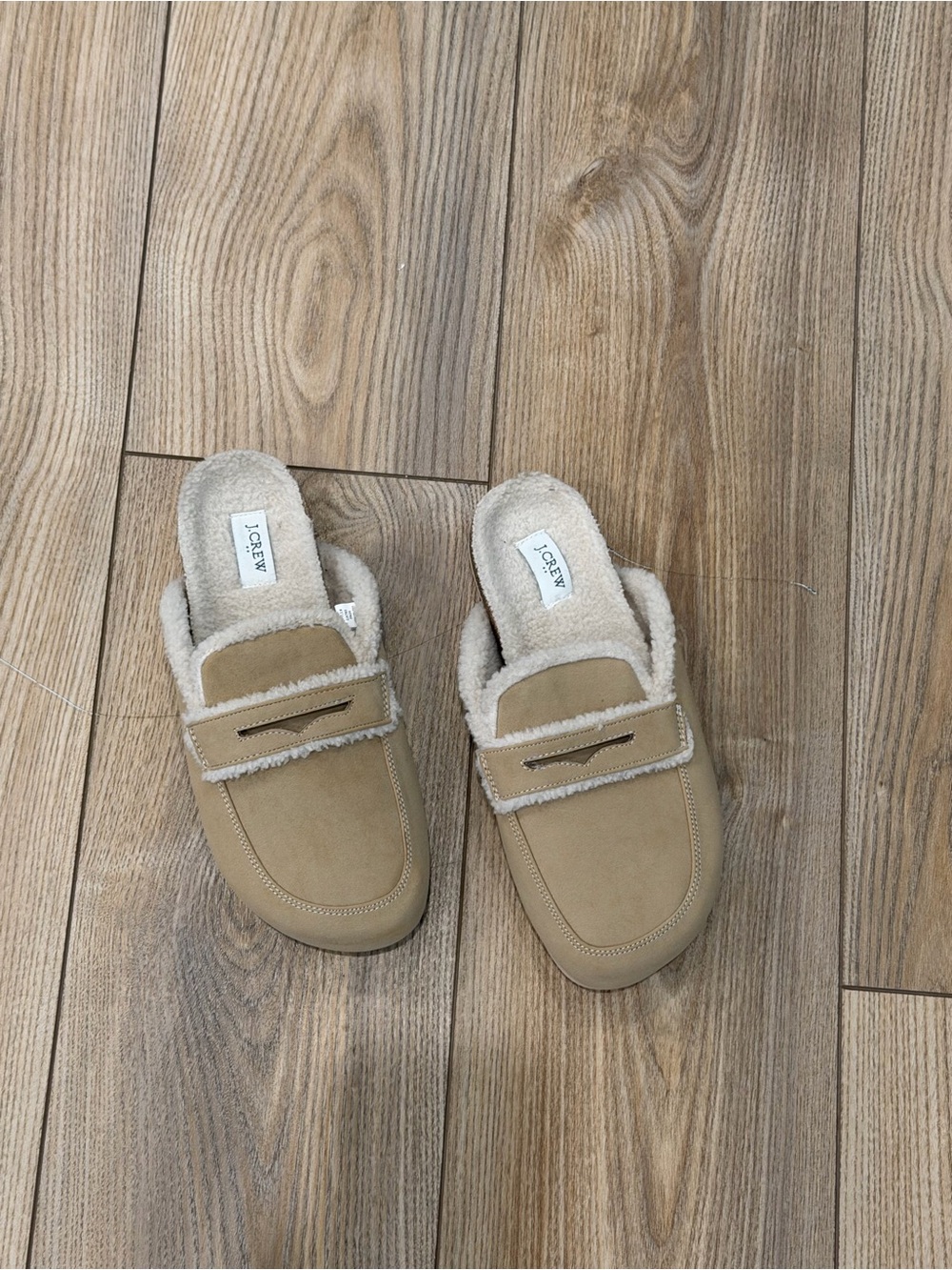 J Crew Factory Shearling Mule Slides